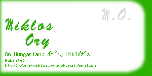 miklos ory business card
